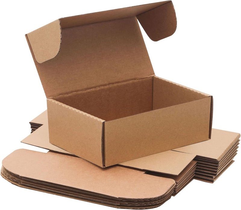 YOUNGKEE 9x6x2'' Small Shipping Boxes for Packaging, 10 Pack Small Cardboard Boxes for Crafts, Recyclable Corrugated Boxes for online Business, Mailer, Gift Packing, Jewelry Box Shipping, Brown - Image 1